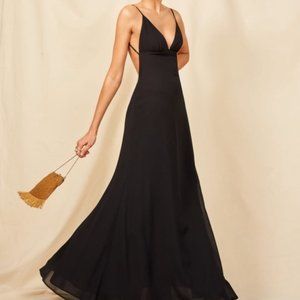 Reformation Black Modena Dress NWT